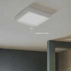 Painel de Led Sobrepor Quadrado Borda Recuada Luz 3 em 1 20W Inspire 27x27cm Branco Bivolt