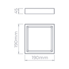 Painel De Led Stella Quadrado Deep De Sobrepor Recuado 17w Bi