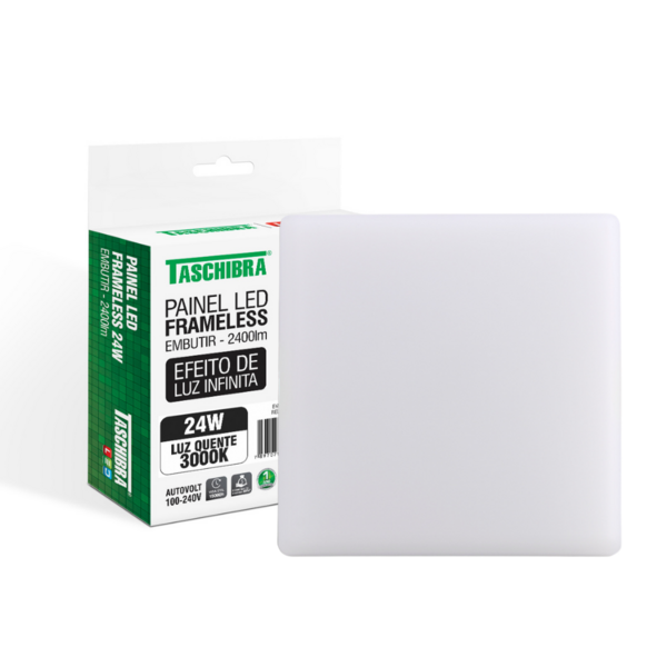 Painel De Led Taschibra Frameless Quadrado Embutir 24w Bivolt