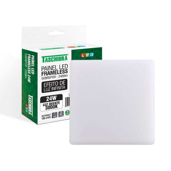 Painel De Led Taschibra Frameless Quadrado Sobrepor 24w Bivol