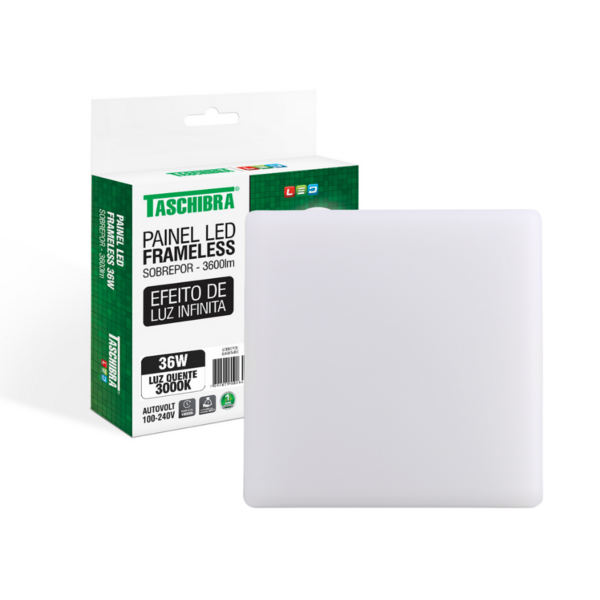Painel De Led Taschibra Frameless Quadrado Sobrepor 36w Bivol