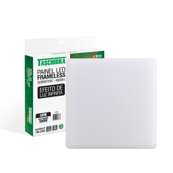Painel De Led Taschibra Frameless Quadrado Sobrepor 48w Bivol
