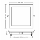 Painel De Led Taschibra Quadrado De Embutir 16w Dual Color Bi