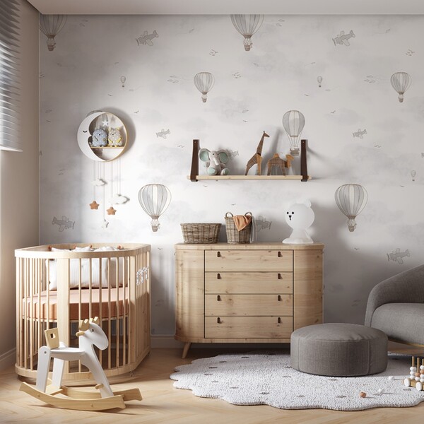 Painel de Parede Balões Cinza 270x156 Bobinex