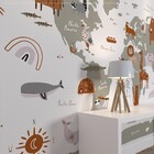 Painel de Parede de Poliéster e PVC Mapa Cinza 1,7x4m Muse