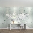 Painel de Parede de Poliéster e PVC Mapa Verde 1,7x4m Muse