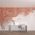 Painel de Parede de Poliéster e PVC Natureza Vermelho 1,7x4m Muse