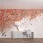 Painel de Parede de Poliéster e PVC Natureza Vermelho 2,9x3m Muse