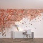 Painel de Parede de Poliéster e PVC Natureza Vermelho 2,9x5m Muse