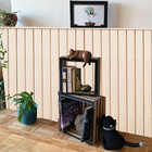 Painel de Revestimento Lambril em MDF 135x15cm Marfim 4 Peças