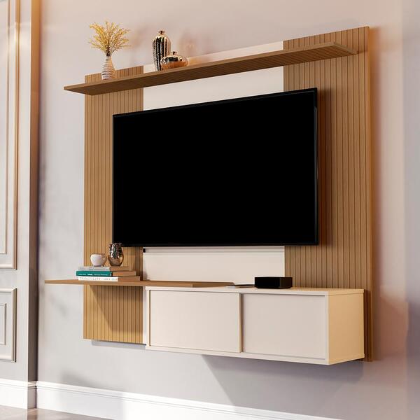 Painel De Tv 2 Prateleira Piacenza Perola