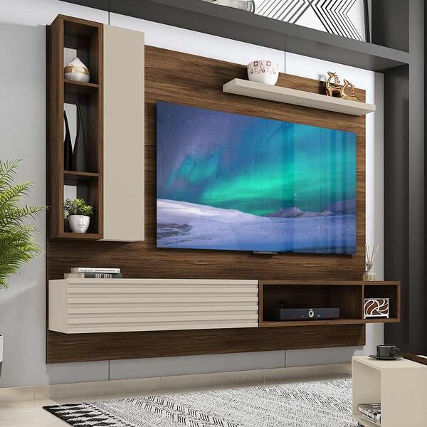 Painel De Tv 75 Polegadas Action Caemmun Havana Off White