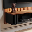 Painel De Tv Até 65 Pol. Nali Babus - Preto / Ripado Cinamomo