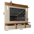 Painel De Tv Até 70 Polegadas Com Led Griz Carvalho Nobre Lod