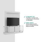 Painel De Tv Com Estante Branco E Tubos Cromados Carraro