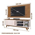 Painel De Tv Com Rack 50 Polegadas Freijó Off White Kaysa Sho