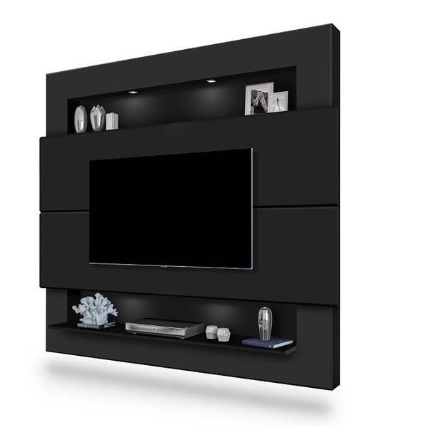 Painel De Tv Grande Cor Preto  Tv Até 75"