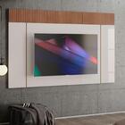 Painel De Tv Para Sala 70 Polegadas Off White E Marrom Ripado