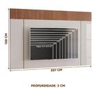Painel De Tv Para Sala 70 Polegadas Off White E Marrom Ripado