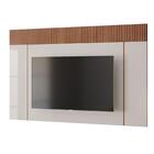 Painel De Tv Para Sala 70 Polegadas Off White E Marrom Ripado