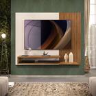 Painel De Tv Para Sala Até 50 Polegadas Ripado Freijó Off Whi