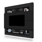 Painel De Tv Para Sala Grande Cor Preto Luapa Moveis