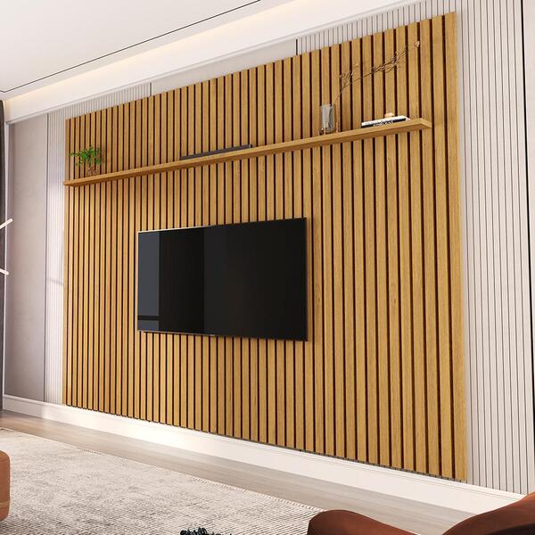 Painel De Tv Ripado 2.2 Grenoble Cumaru