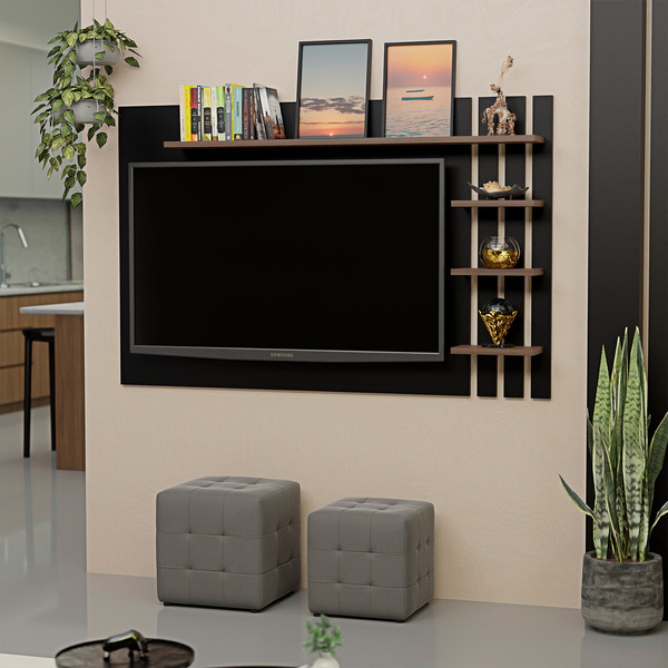 Painel De Tv Ripado Até 32 Polegadas Com Prateleiras Netmobil