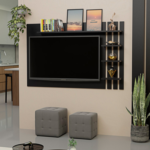 Painel De Tv Ripado Até 32 Polegadas Com Prateleiras Netmobil