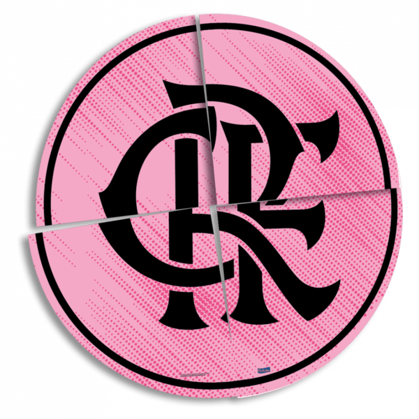 Painel Decorativo Do Flamengo Rosa Banner/pôster Redondo 90cm