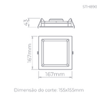 Painel Deep Quadrado 12w 4000k 16,7x16,7cm Branco - Stella