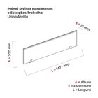 Painel Divisor Para Estação De Trabalho 147,7x30cm Aretto Sem