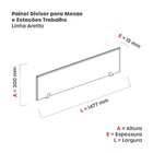 Painel Divisor Para Estação De Trabalho 147,7x30cm Aretto Sem