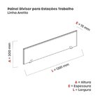 Painel Divisor Para Estação De Trabalho Aretto  1381x300mm Pr