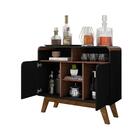 Painel E Aparador Colombo Preto Fosco Nogal