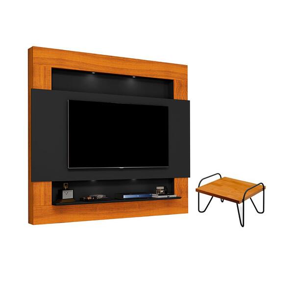 Painel E Mesa De Centro Tóquio Preto Frejó Naturale