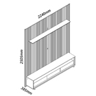 Painel E Rack Com Led E Rodízio Requinte 220 Nature Ripado Of