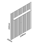 Painel E Rack Com Led Requinte 220 Off White Ripado Cinza - G