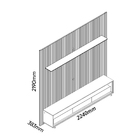 Painel E Rack Com Rodízio Requinte Clean 220 Impressão Ripado