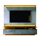 Painel E Rack Moldávia Tauari Cinza Perolizado