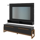 Painel E Rack Para Tv Baron Preto Amêndoa