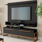 Painel E Rack Para Tv Baron Preto Amêndoa
