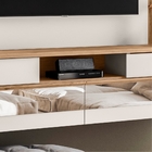 Painel E Rack Para Tv Bloom Com Led Teca Supremo Off Ártico