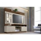Painel E Rack Para Tv Destiny Com Ripas Off White Nogueira