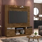 Painel E Rack Para Tv Edgar Madeira Rústica Efeito Ripado