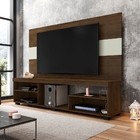 Painel E Rack Para Tv Felicity Cacau Cinza Cristal