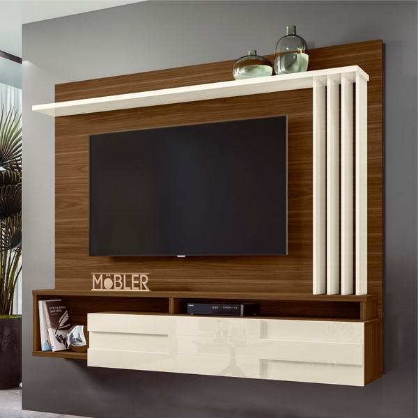 Painel E Rack Para Tv Hindle Freijó Off White