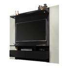 Painel E Rack Para Tv Louis Preto Cinza 2 Portas