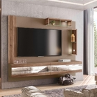 Painel E Rack Para Tv Mackay Com Led Sépia Nogueira Cadiz