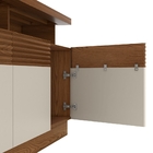 Painel E Rack Para Tv Meca Com Luminária Freijó Off White